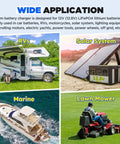 Heavy Duty 12V 50A LiFePO4 Battery Charger With 14.6V Boost 0V Wake Up 8 Protections And 3 Connectors Fast LiFePO4 Charger for RVs and solar panels