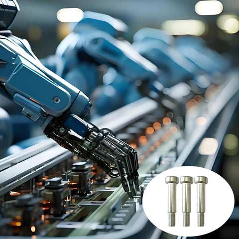 15 Piece Premium 304 Stainless Steel Hex Socket Shoulder Screws M5 Point Eight Thread Twenty Millimeter Length in factory setting.