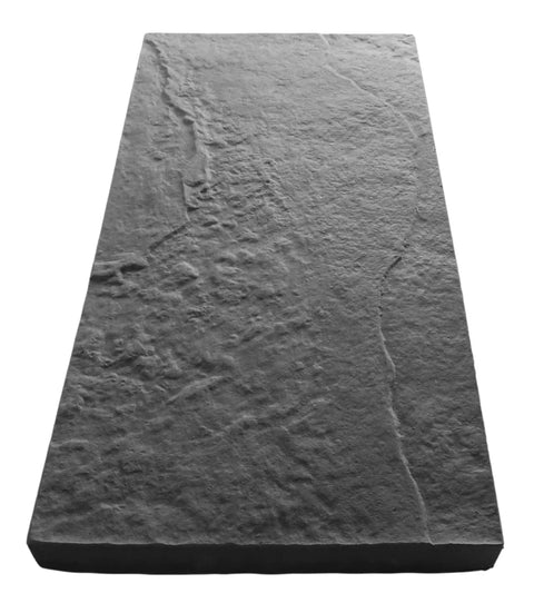 Stone Veneer Rubber Paver Molds For Concrete Rustic Patio And Walkway Edging DIY Friendly No Release Agent Needed Easy Color Pigment Release Reusable For Hundreds Of Uses 24 Inches Long By 12 Inches Wide By 1.5 Inches Deep rectangular mold top view