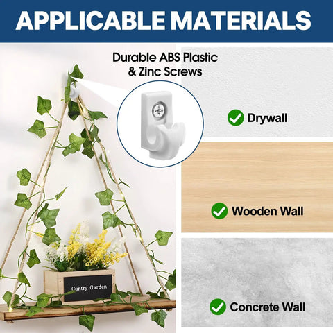 Heavy Duty Wire Shelf Clips With Screws And Anchors For Closet Wall Brackets White Plastic Shelving Hardware 25 Pack on drywall.