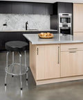 Swivel Bar Stool With Padded 14.5 Inch Seat For Garage And Shop, Heavy Duty Steel Frame With Chrome Plated Legs, Black