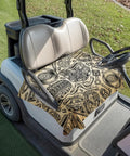 Two Seater Golf Cart Seat Covers Microfiber Towel Blanket With Vintage Car Engine Print, Absorbent Breathable Bench Seat Protector for Golf Course, 51x31 Inches
