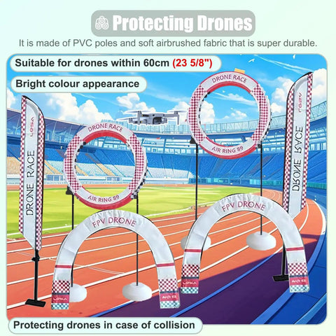 DIY Racing Drone Obstacle Kit For Indoor Outdoor Flying Practice Build Your Own UAV Course with arches and rings setup