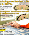 Two Pack Tandem Roller Assembly For Sliding Patio Doors Fits 1997061 1982 Present Replaces 1273704 steel wheels installation
