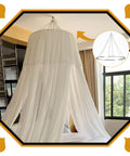 Bedroom with 24 Inch Hoop Ceiling Draping Kit For Weddings And Events, Stainless Steel Canopy Curtain Hardware for a bed canopy