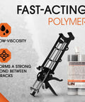 Polyflex DS Asphalt Crack Sealer Kit with Gun, 21 oz cartridge displayed, features low-viscosity for concrete crack repair