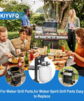 Outdoor gathering with gas grill featuring Hose And Regulator Kit Replacement For Gas Grill Upgrade That Fits Spirit II 2017 2019