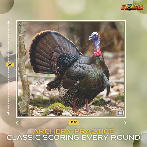 Turkey Archery Target Realistic Hunt Ready 20 By 22 And A Half Inch Photoreal Life Size Plastic Target for Bow Practice