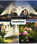 Outdoor Solar Spotlight Set Two Pack With Fifteen Inch Panel Waterproof LED Easy Install And Adjustable Height