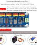 Dope Pro-Grade 16 Channel I2C Servo Driver Hat For Raspberry Pi Five Four Three B Plus Zero Zero W Zero WH And Jetson Nano, 12-Bit Resolution, showcasing servo connections and outputs