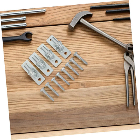 Rock Solid Wall Mount Gate Hinges 4 Pack Heavy Duty Galvanized Steel Fence Door Hardware Included for installation with screws