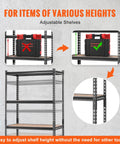 Heavy Duty 5 Tier Adjustable Metal Storage Shelving Unit With 2000 Lb Capacity Beefy Garage Organizer, adjustable shelves view