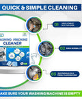 Washing Machine Cleaner Tablets 24 Pack Nukes That Stale Washer Funk And Stubborn Residue For Top Load Front Load He Machines Descaler Deodorizer Drum Tub Seal Septic Safe with usage steps.
