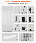 60 Inch By 84 Inch Bifold Barn Door With MDF Panels, Sliding Closet Door System Includes Header Board And Hardware Kit components