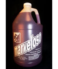 Front view of a purple Marveloso cleaner gallon jug with white cap and handle