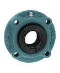 Piloted flange cartridge unit UEFCS212 with 60 mm wide inner ring, sealed ball-bearing insert, concentric collar lock, cast iron housing