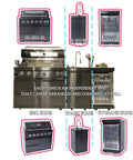 82 Inch Natural Gas Outdoor Kitchen Island with Grill - 6-Burner 85000 BTU, Height-Adjustable Infrared Rear Burner, Sink/Wine Cooler
