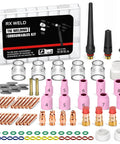 87-Piece TIG Welding Accessories Torch Kit with Stubby Gas Lens and 12 Cups for WP-17, WP-18, WP-26 TIG Torches
