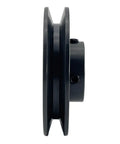 Side view of 7/8 Inch Bore V Belt Pulley With 3.95 Inch Outside Diameter One Groove Cast Iron Sheave For A AX 3L 4L V Belts.