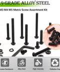 888Pcs Metric Screw Assortment Kit M2 M3 M4 M5 Hex Button Head Screws 10.9 Alloy Steel With Nuts Washers For 3D Printing