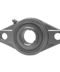 Front view of stainless steel sealed unit with RF double lip seal, cover, and locking set screw for industrial environments.