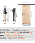 36 Inch By 84 Inch Spruce Wood Barn Door Hardware Kit For Smooth Sliding Interior Doors Space Saving Barn Door Track System