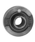 Front view of UCLC207-22 1-3/8 in Set-Screw Round Cartridge Bearing Single Unit with Cast Iron Housing, Stainless Insert, Sealed Ball Bearing.