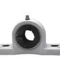 35mm I.D. Accu-Loc White Pillow Block Housing, 2-Bolt Polymer Bearing Unit with Ball Bearing, Concentric Collar Locking, Contact Seal