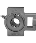 Front view of UEMST207-23MZ20RF 1-7/16 in Kanigen Accu-Loc RF stainless slot take-up single row ball bearing with cast iron housing.