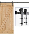 8ft Barn Door Hardware Kit with I shape hanger, heavy duty sliding door track, carbon steel, nylon rollers, for 42 to 48 inch doors