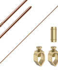8 Foot Copper Bonded Ground Rod Kit With Five Eighths Inch Diameter And Bronze Clamp For Fence Systems Antennas And Outdoor Installations