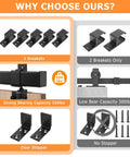 Image of 8Ft Box Rail Exterior Barn Door Hardware Kit components showing brackets, stoppers, and track system with 550 lbs capacity.
