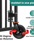 8 Inch Heavy Duty Gate Wheel With Suspension For Metal Or Wooden Gates 600 Lbs Capacity Per Wheel 360 Degree Rolling Caster attached to gate