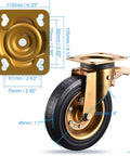 8 Inch Heavy Duty Plate Casters Set Of 4 With 2 Locking Swivel And 2 Non Locking Swivel Industrial Rubber Wheels for cart furniture workbench