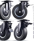 ✝️ 8" industrial caster wheels set of 4 durable heavy duty all 4 swivel locking casters with 3200 lbs load capacity, bolts & screws included