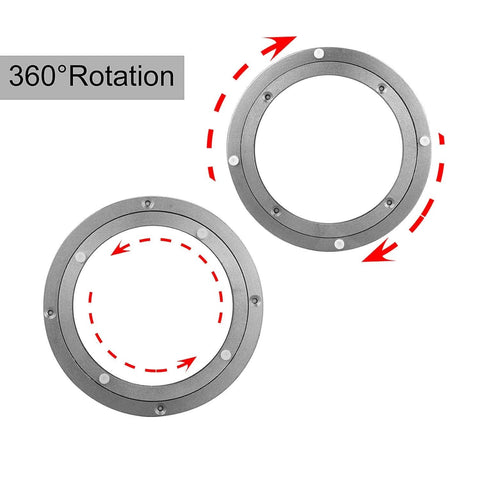 8 Inch Lazy Susan Hardware Heavy Duty Aluminum Turntable Bearing Silver Rotating Swivel Plate
