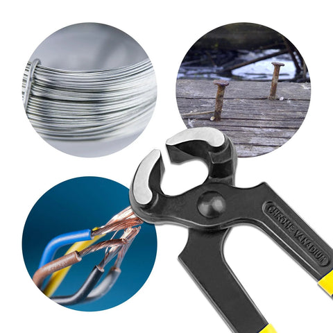 8 Inch Nail Puller And Pliers For Carpentry And DIY Tasks With 24 Millimeter Jaw Clearance And Sharp Knife And Anvil Edges