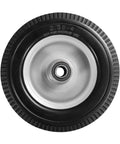 Front view of 8-inch solid tire replacement - 2.50-4" flat free tire for gorilla carts, showing wheel and 5/8" bearing hub.