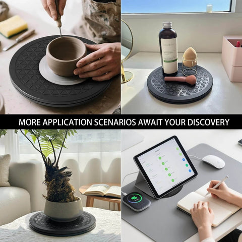 8 Inch Heavy Duty Rotating Swivel Stand Lazy Susan, Steel Ball Bearing Turntable Base with 360 Degree Rotation for Monitors TVs Plants