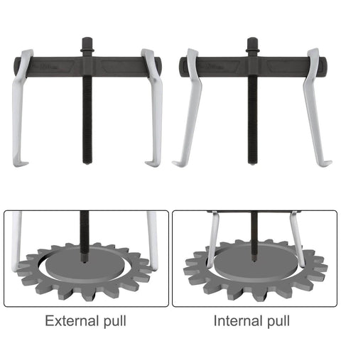 Heavy Duty 8 Inch Two Jaw Gear Puller with Reversible Claws for Internal and External Bearing and Pulley Removal shown in use