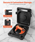 8-Inch Heavy-Duty Vacuum Suction Cup Lifter with ABS Handle in secure carrying case, open to show durable design and orange handle.