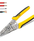 8 Inch Wire Stripper And Crimping Pliers For 10-22 AWG Solid And Stranded Wire, Heavy Duty Electrician Hand Tool With Non Slip Grip