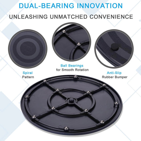 8 Inch Lazy Susan Turntable Organizer, Heavy Duty Rotating Swivel Stand with Steel Ball Bearings, 360 Degree Rotation, Non Slip Pads