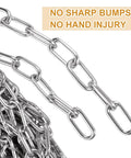 Close-up of 8M Galvanized Metal Coil Chain, 1/8In × 26.25Ft Heavy Duty Chain Links 3mm Small Metal Chain Link Chain for smooth motion.