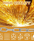 ✝️ 8M Galvanized Metal Coil Chain, 1/8In × 26.25Ft Heavy Duty Chain Links 3mm Small Metal Chain Link Chain shown with sparks background