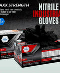 8 Mil Powder Free Nitrile Diamond Textured Gloves Heavy Duty XL 100 Pack boxes with gloves displayed