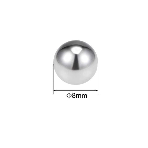 8mm Bearing Balls 304 Stainless Steel G100 Precision Balls 25pcs, front view showing single ball with dimension marking