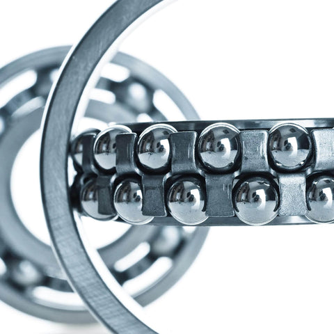 Close-up of 8mm Bearing Balls 304 Stainless Steel G100 Precision Balls 25pcs in a metal bearing assembly