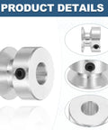 8mm Fixed Bore Aluminum Single Groove Pulley 20mm Outer Diameter for 5 to 6mm PU belts shown in multiple angles