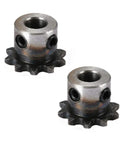 Two Pack 8mm Bore 10 Tooth Metal Pilot Motor Gear Sprocket For Roller Chain Drive High Strength Durable Gear For Hardware Molds Machinery